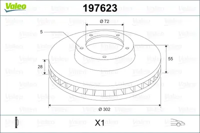 VALEO 197623 Fren Diski Ön X1 Jeep Wrangler Iı 02.06 12.08 52060137AB
