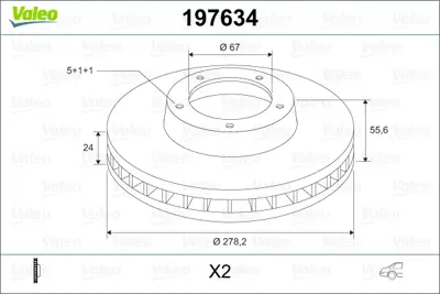 VALEO 197634 Fren Dıskı (Arka) (X2) Merc C Class 05.94>05.00 A1244230812