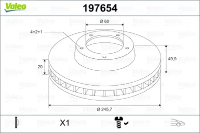 VALEO 197654 Fren Diski Ön X2 Suzukı Baleno 03.96 05.02 Fren Diski Binek 5531162G01