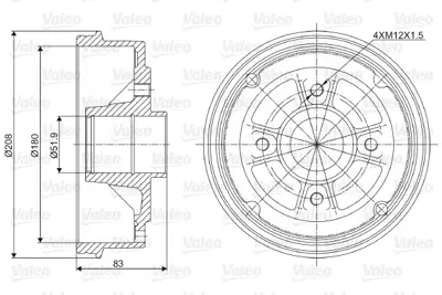 VALEO 237006 Fren Kampanası R11 R19 I,R19 Iı, 9, Clıo I, Clıo Iı, Super 5, Thalıa I, Thalıa Iı, Twıngo I; Dacıa L 7700783030