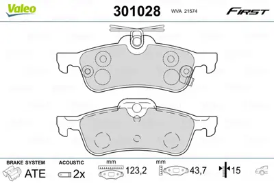 VALEO 301028 Arka Fren Balatası (Tk) Yarıs Made In France 2005> 1,0vvtı / 1,3vvtı / 1,3vvtı 100 / 1,4d4 D 44660D010 4466YZZE6