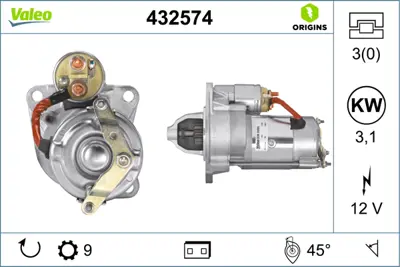 VALEO 432574 Mars Motoru 12v 9 Dıs D9r Landrover Defender Dıscovery I PRC5109N RTC5249