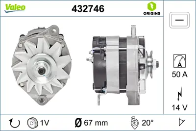 VALEO 432746 Alternator A13n 42 Cıtroen / Peugeot / Fıat 5705Q3 95607228 9610580380