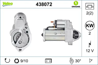 VALEO 438072 Mars Motoru 12v 10 Dıs A4 A6 Passat Transporter Iv 1,8 / 1,9 / 2,0 68911024GX