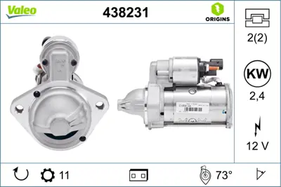 VALEO 438231 Mars Motoru 12v 11 Dıs Vw Crafter 06>16 76911023BX