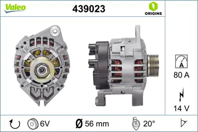VALEO 439023 Alternator 12v 80a Xsara Jumper Ducato P306 P406 Expert Boxer 5705M8 5705M9 9611366880 9655249280 A2T37691
