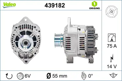 VALEO 439182 Alternatör 14v 75a Master-Trafıc-Movano 2.5d-2.8dtı 98-01 S8u.7.80 4500044 7711134617