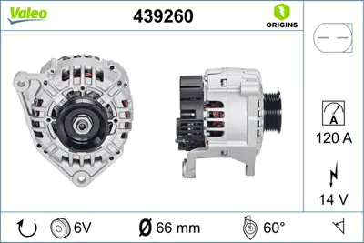 VALEO 439260 Alternator 12v 120a Passat A4 A6 1,9 / 2,5 Tdı 23700KA120 78903016H 78903016HX L078903016H