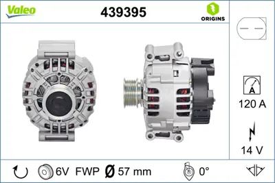 VALEO 439395 Alternator 12v 120a A4 A6 1,6 / 1,8 / 1,9 / 2,0 2,7 / 3,0 6B903016PX 6B903016SX
