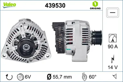 VALEO 439530 Alternator (14v 90a) 190 W201 82>88 W124 88>92 W202 93>00 W210 96>02 Sprınter 901>904 96>06 A009154300280 A0091543502