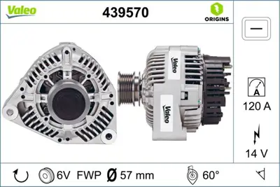 VALEO 439570 Alternator (14v 120a) V-Class 638/2 96>03 Vıto 638 96>03 A010154740280