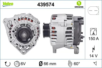 VALEO 439574 Alternator 12v 150a Audı A4 99>05 A6 02>05 Passat 00>05 6C903016BX