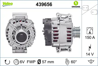 VALEO 439656 Alternator Audı A6 2,0 Tfsı 6D903016DX L06D903016D