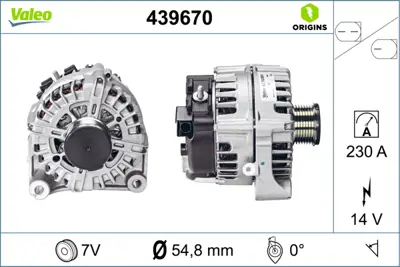VALEO 439670 Alternator Sarj Dınamosu 220 A 14 V Bmw F10 F07 F11 F01 E70 E71 E72 12317808075
