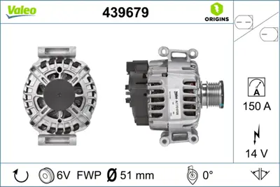 VALEO 439679 Alternator W204 07>14 S204 07>14 W212 09>15 S212 09>16 C207 09>16 Sprınter 06> A0141541502