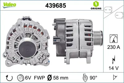 VALEO 439685 Alternator 12v 230a Touareg Cayenne 3,0 3H903023DX