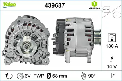 VALEO 439687 Alternator 12v 180a Touareg V6 Tdı 59903023GX
