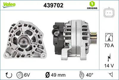 VALEO 439702 Alternator 12v (70a) P206 P307 C Elysee P301 C3 C2 C4 C5 C5 Iı C5 Iıı P407 5705GZ 9665577480