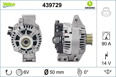 VALEO 439729 Alternator 12v 90a Fıesta 1,3 02>05 Ford Ka 03>08 RM3S5T10300AC