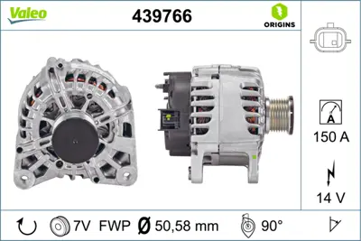 VALEO 439766 Alternator 14v 150 A Captur I 13> Clıo Iv 13> Fluence 10> Kadjar 15> Master Iıı 10> Megane Iv 15> Do 231008125R 4422188