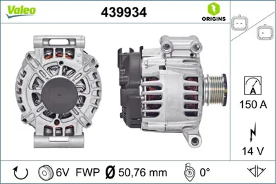 VALEO 439934 Alternator  308 Iı-3008-508 Iı-5008-C4 Pıcasso Iı 1.6thp 9678731280