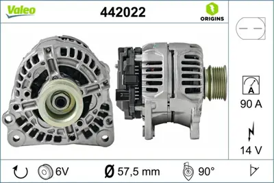 VALEO 442022 Alternator 12v 90a A3 A4 Cordoba Ibıza Bora Caddy Iı Iı Golf Iv1,4 / 1,6 / 1,8 / 2,0 6B903018HX L030903023J