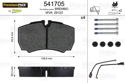 VALEO 541705 Arka Dısk Balata Takımı Transıt V347 Jumbo 3,2tdcı 200ps 07>14 Arka Cıft Teker - Iveco Daıly Iıı 29  42576680
