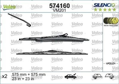 VALEO 574160 Silecek Sılencıo 57.5 57.5 Cm X2 Vm201 Saab 9.5 98 
