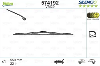 VALEO 574192 Silecek 55 Cm X1 Vm29 Volvo S60 S80 Y.T Porsc Swf116191 2038202545 31457762 4B1955425C 99662890108