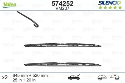 VALEO 574252 Sılecek Supurgesı (X2) 650 / 525mm P607 00> 6426LC