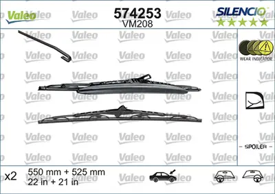 VALEO 574253 Valeo Sılencıo Vm208 (X2) / (550+525 Mm) Alfa 156 