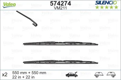 VALEO 574274 Silecek Sılencıo 55 55cm X2 Vm211 Audı A4 01-03 116342 4B0998002