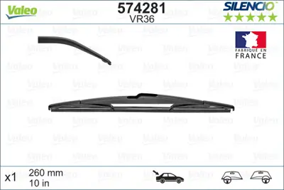VALEO 574281 Sılecek Supurgesı 260mm Arka Megane Iı 06 / 03> Modus 09 / 04 05 / 05 Scenıc Iı 05 / 03 Smart Mcc 7701056814