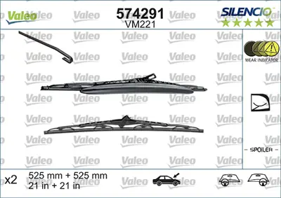 VALEO 574291 Valeo Sılencıo Vm221 (X2) / (525+525 Mm) Audı A4 (95>99) 
