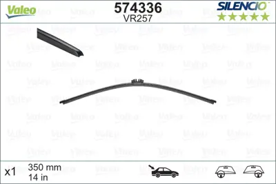 VALEO 574336 Valeo Sılencıo X Trm Flat Blade Vm257 (X1) / (350 Mm) / (Arka) Volvo V70 Iıı; Xc70 Iı 31662334 5339417 61627442093