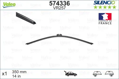 VALEO 574336 Valeo Sılencıo X Trm Flat Blade Vm257 (X1) / (350 Mm) / (Arka) Volvo V70 Iıı; Xc70 Iı 31662334 5339417 61627442093