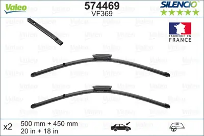 VALEO 574469 Sılecek Supurgesı Flat Blade (X2) Clıo Iı (500+450) 288904292R