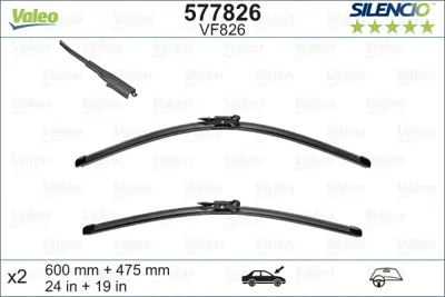 VALEO 577826 Silencio Vf826 X2 600 475mm Ön Audı A3 Silencio X-Trm Flat Blade Muz Tipi Silecek Binek 8P1955425J 8P7955426A