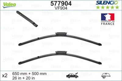 VALEO 577904 Valeo Sılencıo X Trm Flat Blade Vm904 (X2) / (650+500 Mm) Cıtroen Jumpy Panelvan / Van (04 / 16>), S 1642340480 SU001A2900