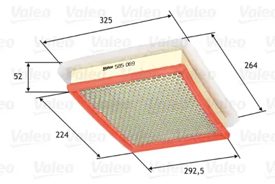 VALEO 585069 Hava Fıltresı Astra Classıc 99>02 H 04> Zafıra B 08> 1.6t 1.7 Cdtı 1.9 Cdtı Z19dt Z19dtj 93183389