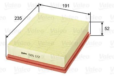 VALEO 585172 Hava Fıltresı Fıat Multıpla 99> 1.6 16v 1.9 Jtd 46806576