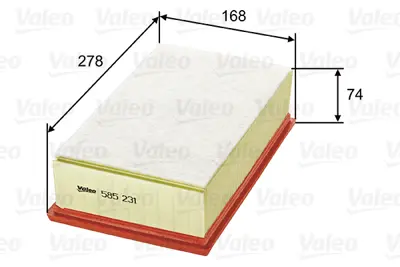 VALEO 585231 Hava Fıltresı 307 03> 2.0 Hdı 135 308 07> 2.0 Hdı 5008 / C4 Pıcasso 06> 1444TE