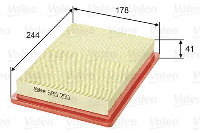 VALEO 585250 Hava Fıltresı Alfa Romeo 155 1.7ı,1.8ı,2.0ı,2.5td,2.5 1145006 608116641 7786165