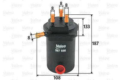 VALEO 587556 Yakıt Fıltresı (Mazot) Renault Megane Iı 03>, Megane Iı 06>11, Scenıc Iı, Grand Scenıc Iı 1.5 Dcı 8200400418