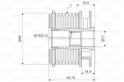 VALEO 588052 Alternator Kasnagı W203 02>07 S203 02>07 C209 03>09 R171 04>11 A2711550215