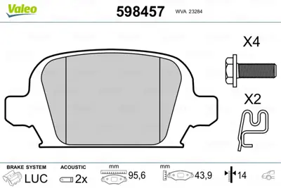 VALEO 598457 Arka Fren Balatası (Dısk Icın) Corsa C Tıgra B 93190218