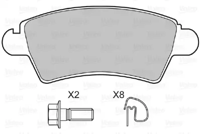 VALEO 598462 On Fren Balatası P206 Gtı Ew10j4 (2,0 16v) P206 2,0hdı (Tel Segmanlı) 425229