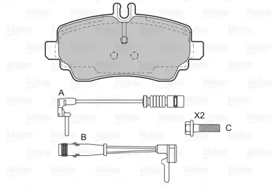 VALEO 598549 Fren Balatası On A-Class W168 99>04 A1684200820