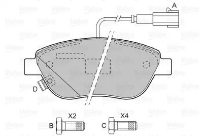 VALEO 598839 On Fren Balatası Buyuk Tıp Corsa D 1605354 77366481
