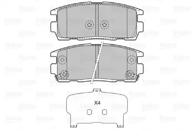 VALEO 598941 Arka Fren Balatası (Tk) Antara Captıva 2,0 Vcdı / 3,2 V6 2006> 95599731 96626076